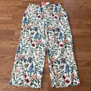 NWT Cider Floral Corduroy Multicolor Trousers Size 1XL